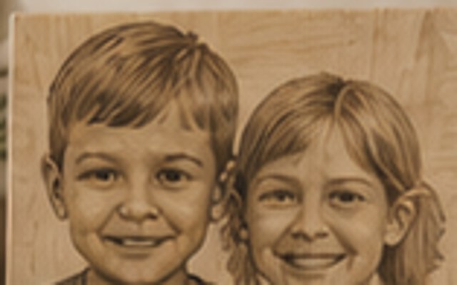 Two children engraving example