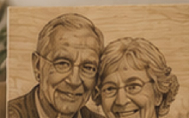 Older couple engraving example